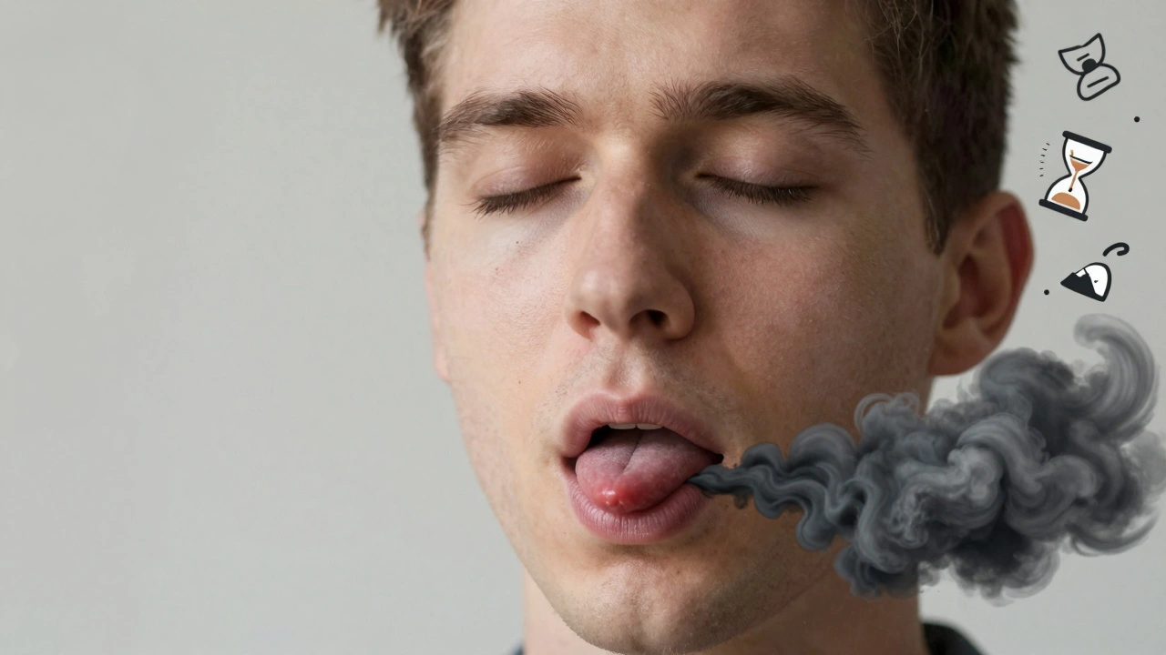 Dvoustranný obraz: zdravé nosní dýchání naproti škodlivému dýchání ústy.