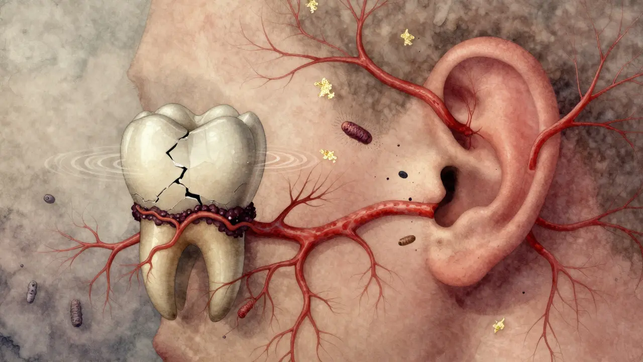 Zubní plak se rozšiřuje jako kořeny do krevního oběhu a ovlivňuje sluch.