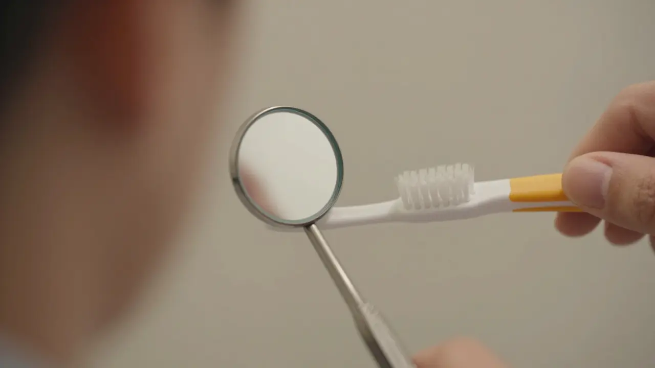 Čištění zubů štětcem pod úhlem 45 stupňů s důrazem na správnou techniku