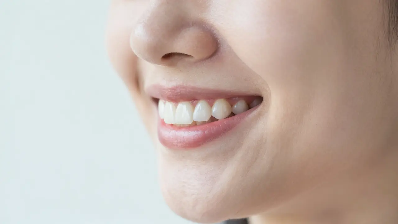 Detail přirozeného a zdravého úsměvu po aplikaci keramických fuzet.