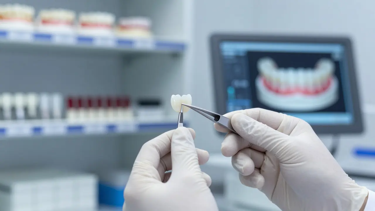 Stomatologická laboratoř při výrobě porcelánové vložky