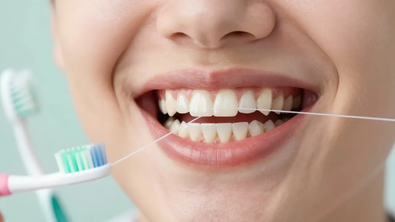 Údržba vyplněných zubů pomocí nitě a správné hygieny