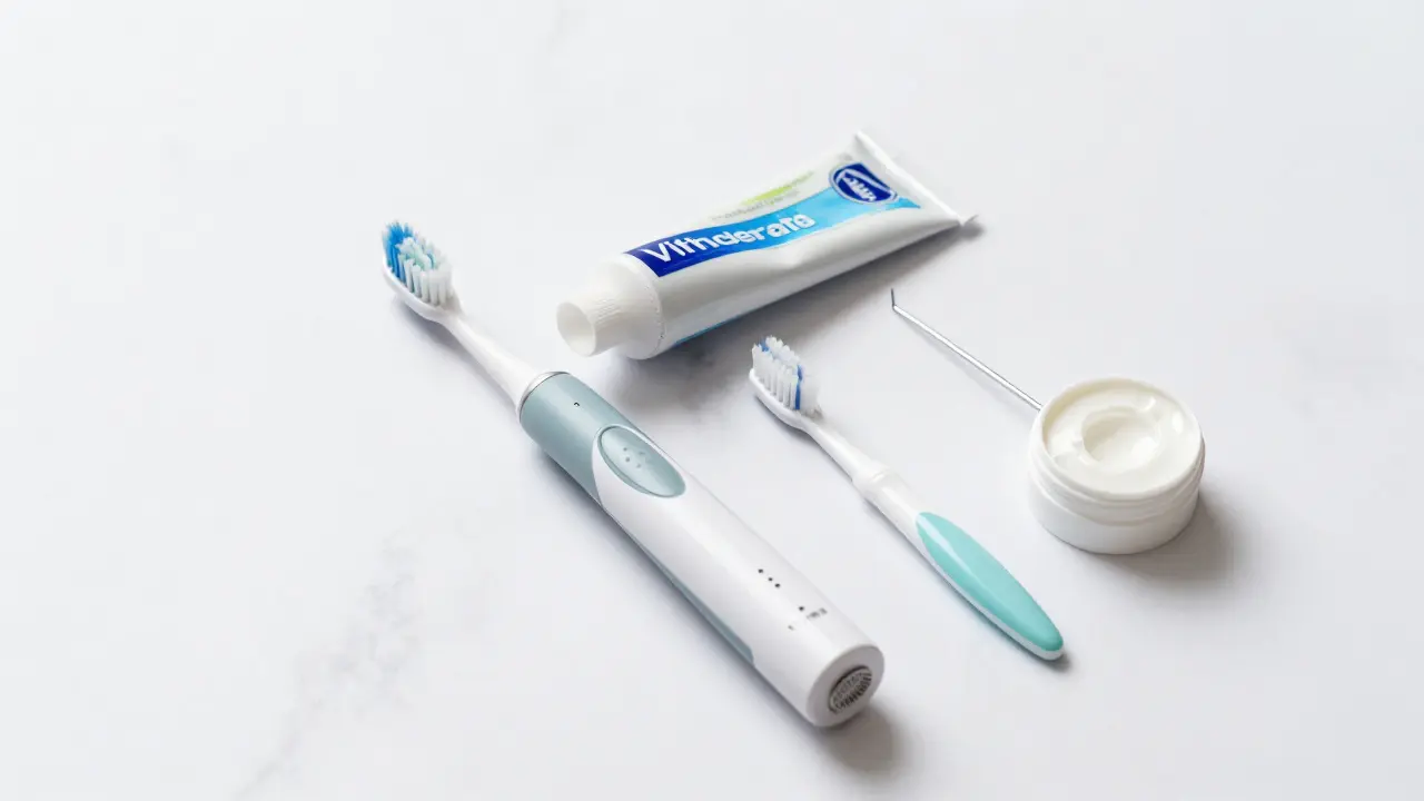 Nářadí pro ústní hygienu včetně vosku a elektrického kartáčku