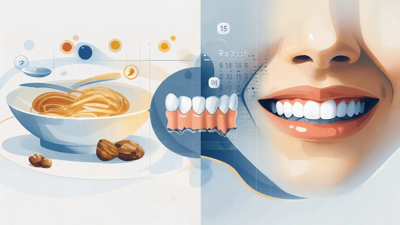 Konceptuální ilustrace cesty k rovnému úsměvu s keramickými rovnátky